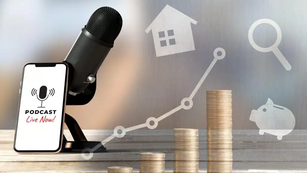 Suggests a podcast focused on real estate, financial advice, or investments