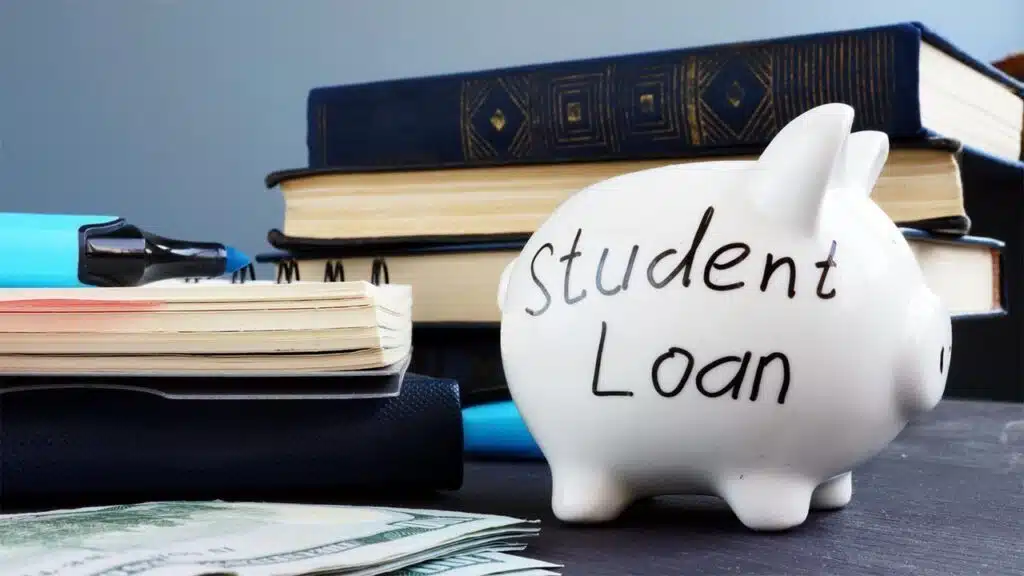 Piggy bank labeled 'Student Loan'