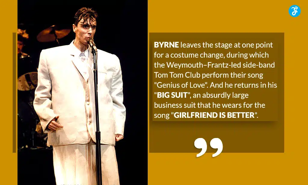 david byrne big suit Interaction with the Stage and Audience