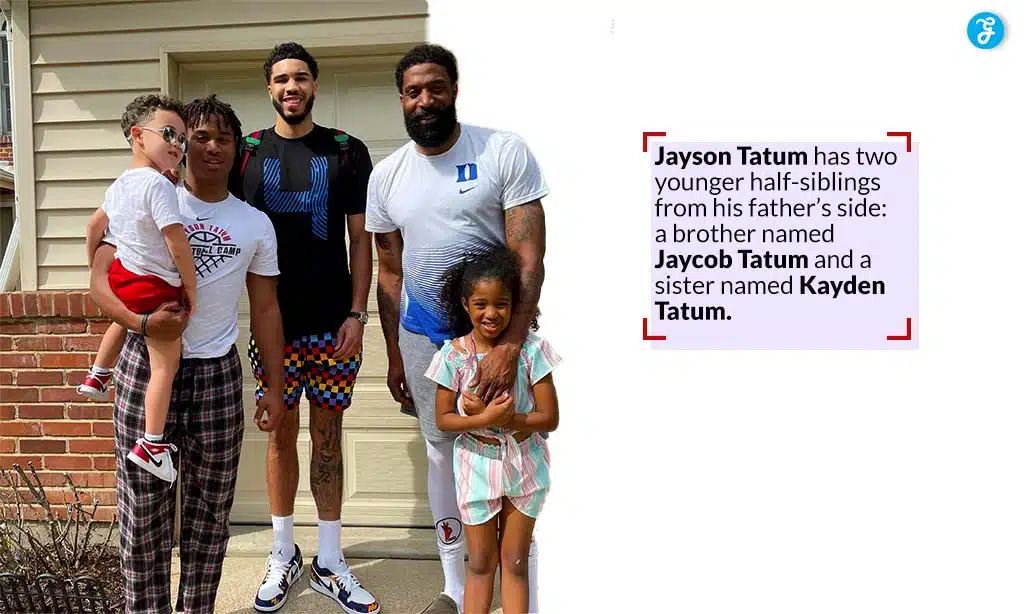 jayson tatum with his father and siblings
