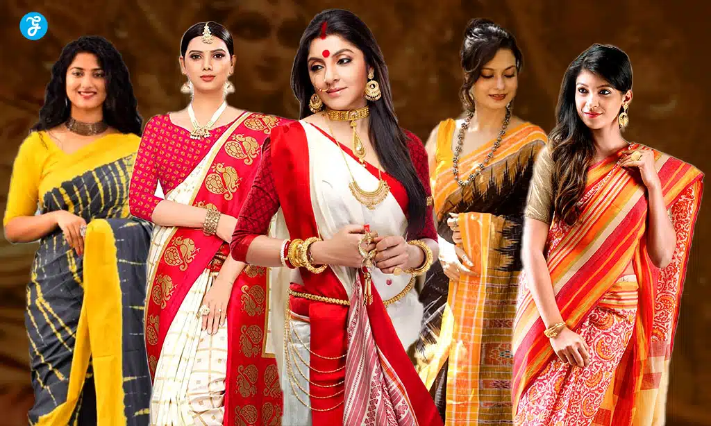 Classic Red and White Saree