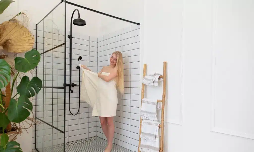Shower Curtain Rod Double-Duty