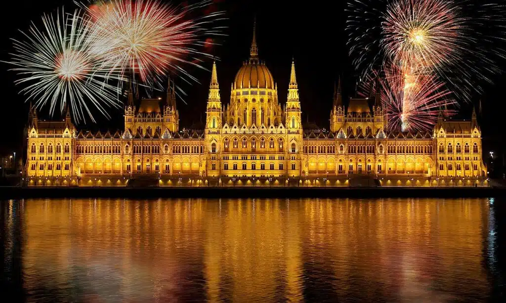 Celebrating New Year in Hungarian Parliament Building