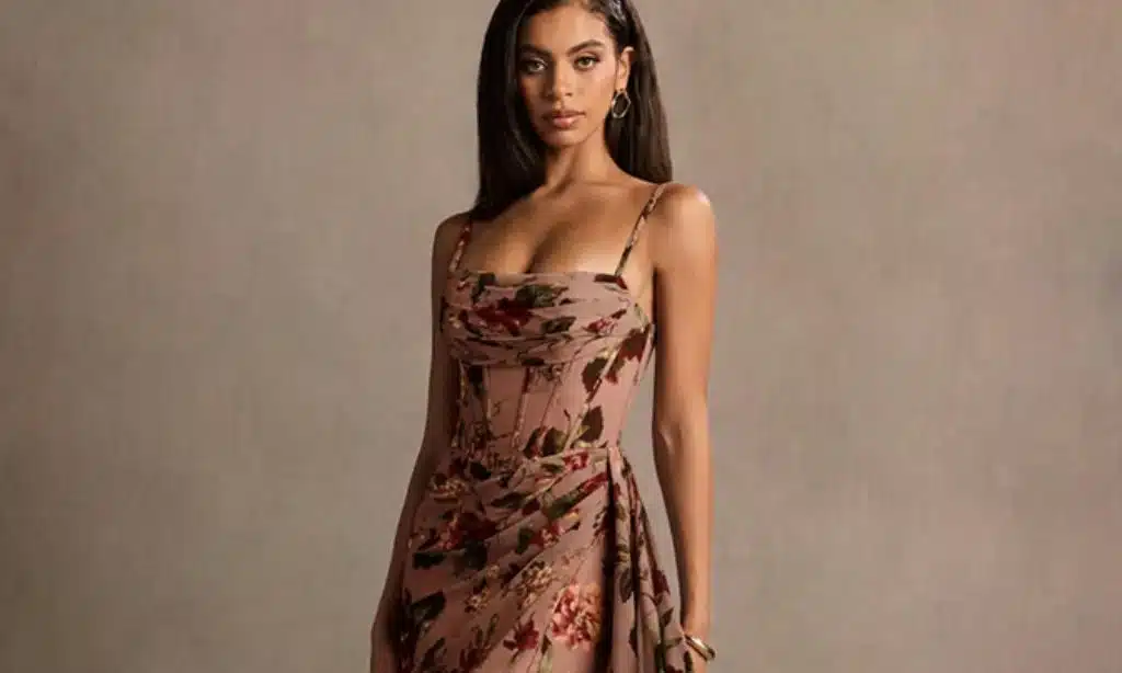 Aurra Mauve Multi Maxi Dress