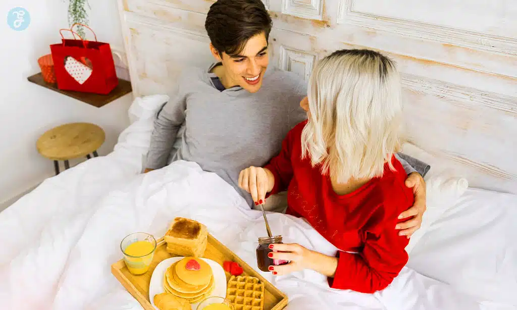 Breakfast in Bed with a Love-Themed Meal