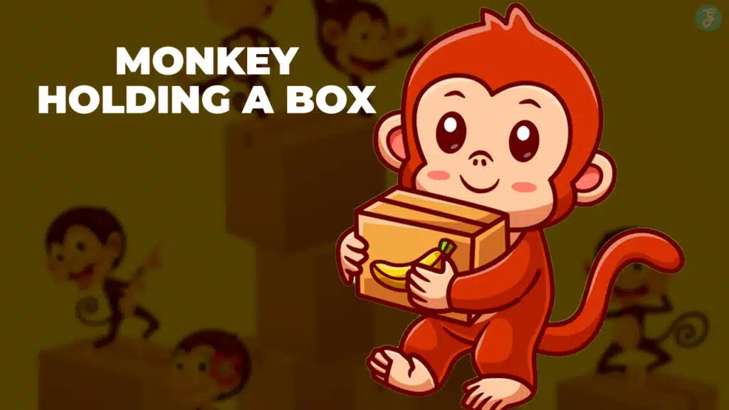 monkey holding a box