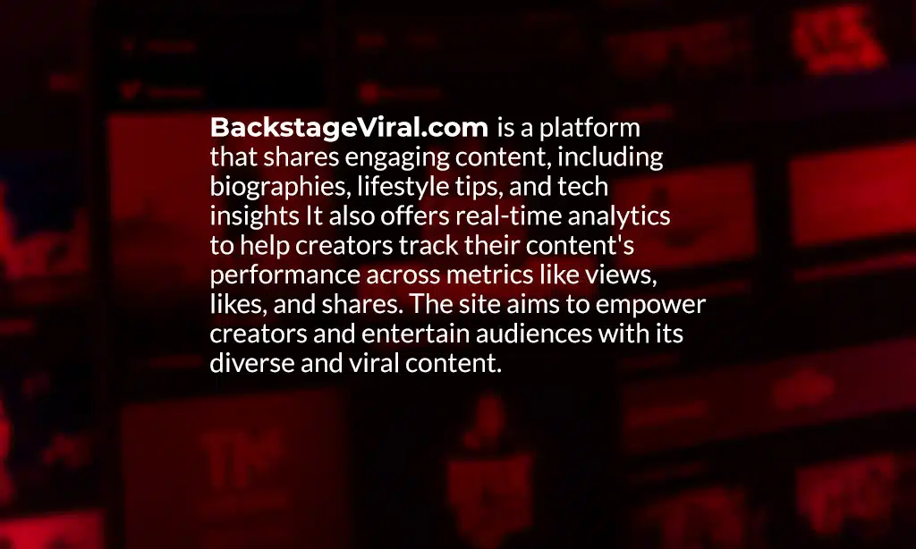 backstageviral details