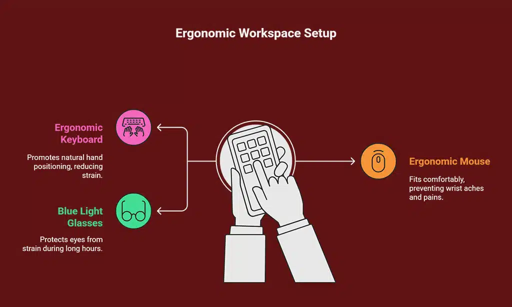 Ergonomic Keyboard and Mouse for Proper Hand Positioning