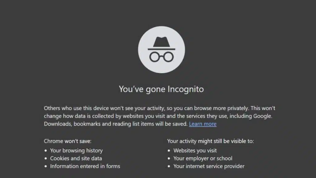 Incognito Mode Data Privacy