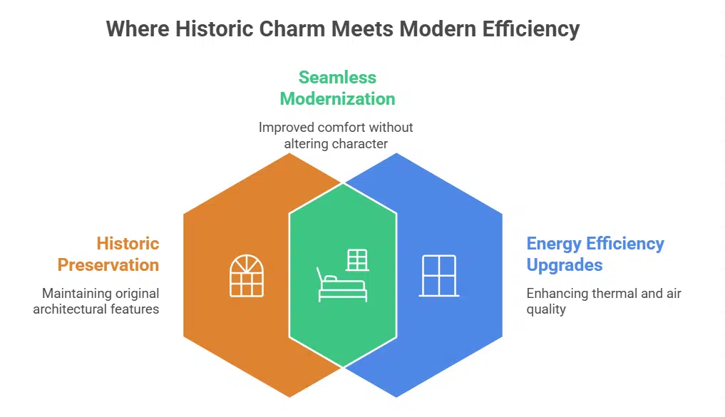 Window upgrades while preserving historic character