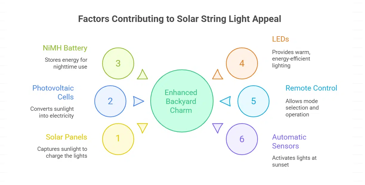 How do solar-powered string lights enhance your backyard