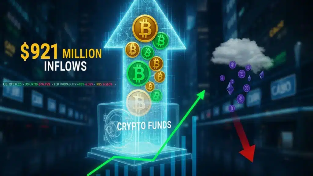 Crypto Funds Surge $921M on Fed Rate-Cut Hopes