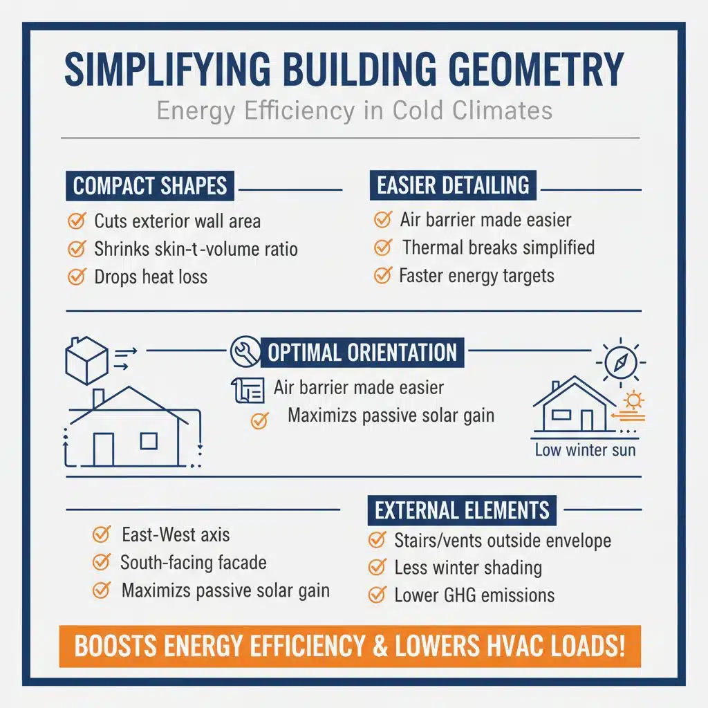How can simplifying building geometry improve energy efficiency