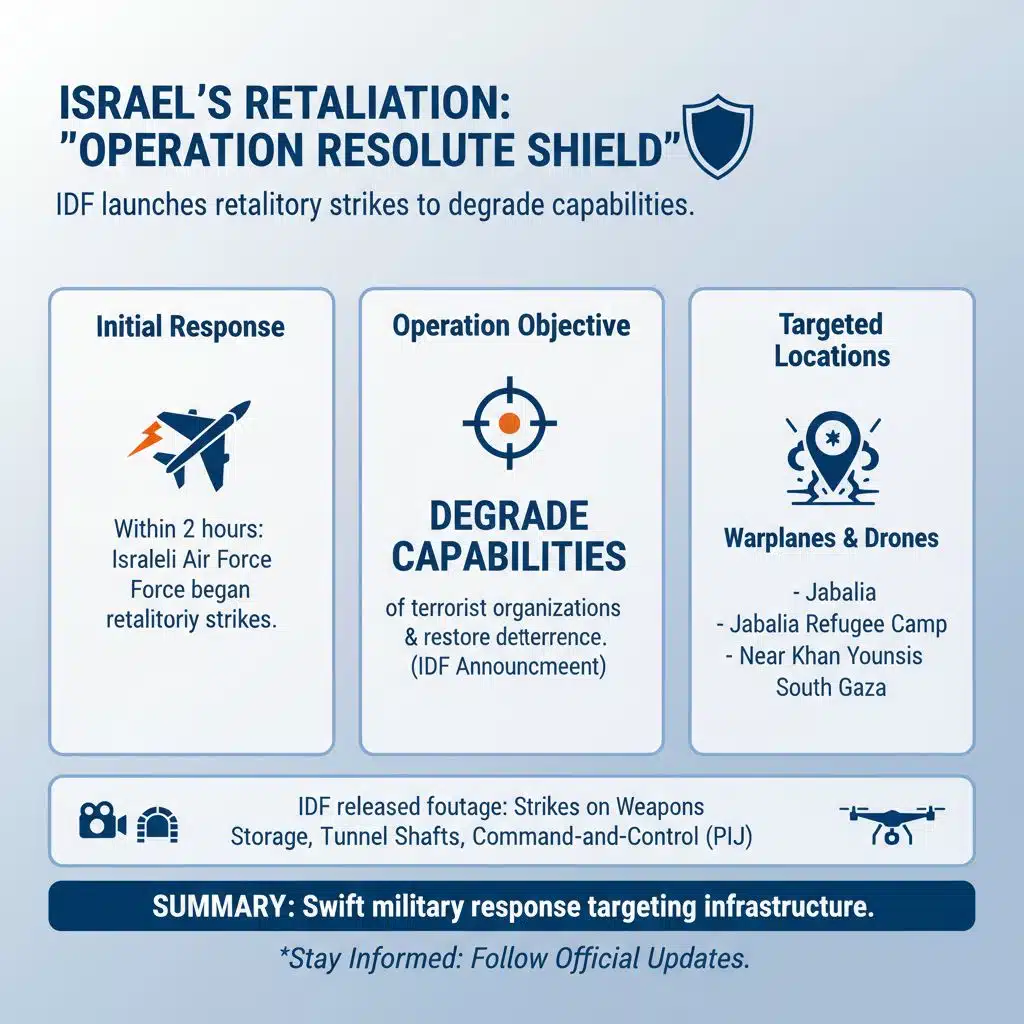 Israel's Retaliation 'Operation Resolute Shield'