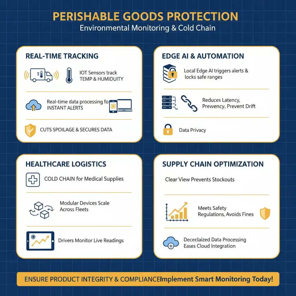 Why is environmental monitoring important for perishable goods