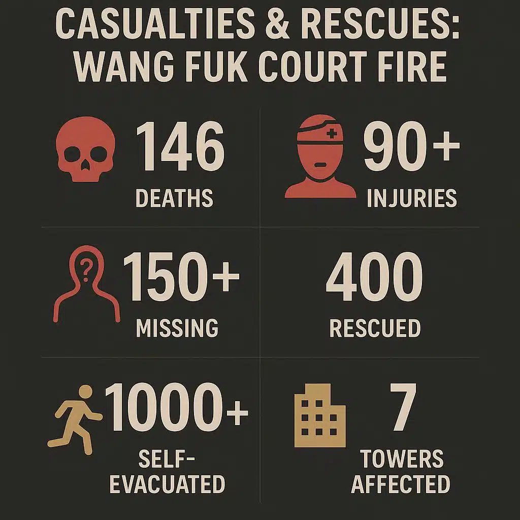Casualties & Rescues Wang Fuk Court Fire