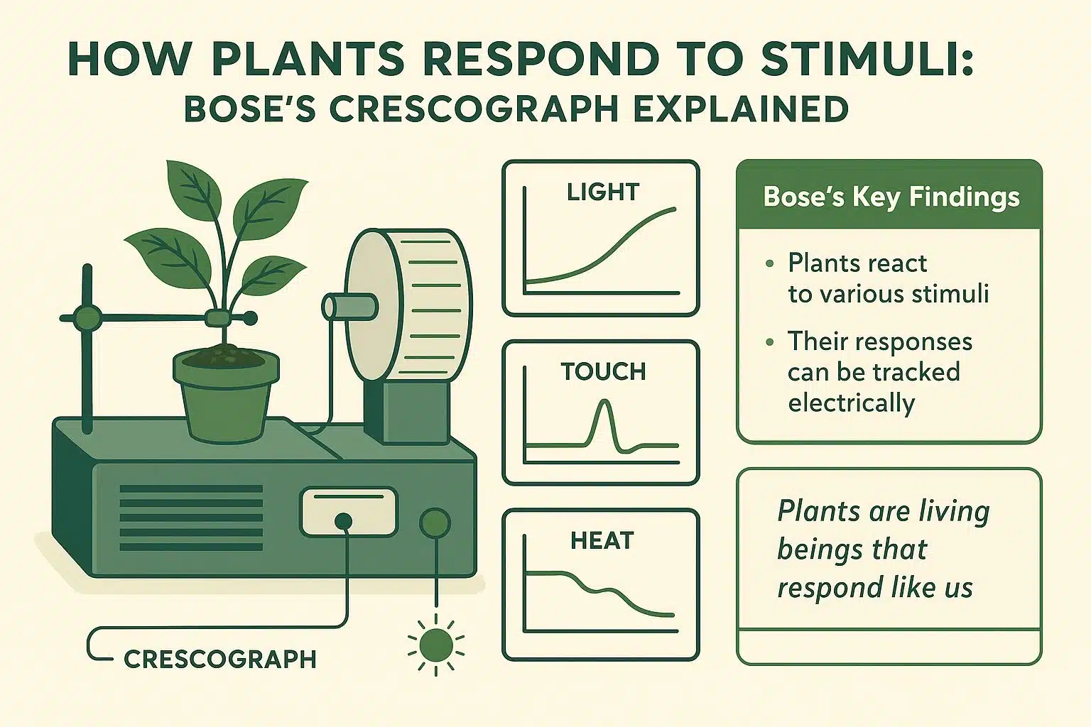Crescograph of Sir Jagadish Chandra Bose Explained