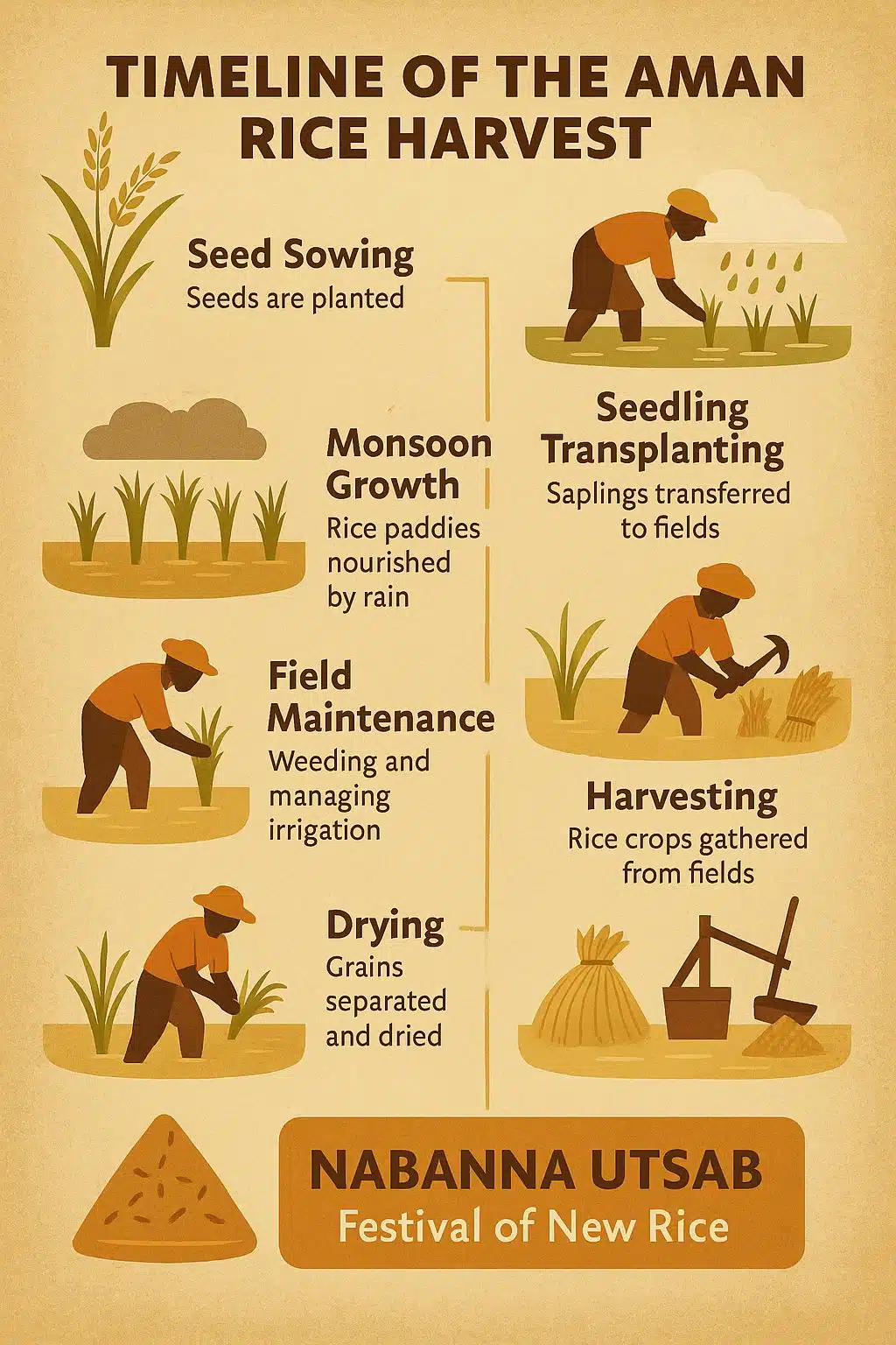 Timeline of the Aman Rice Harvest