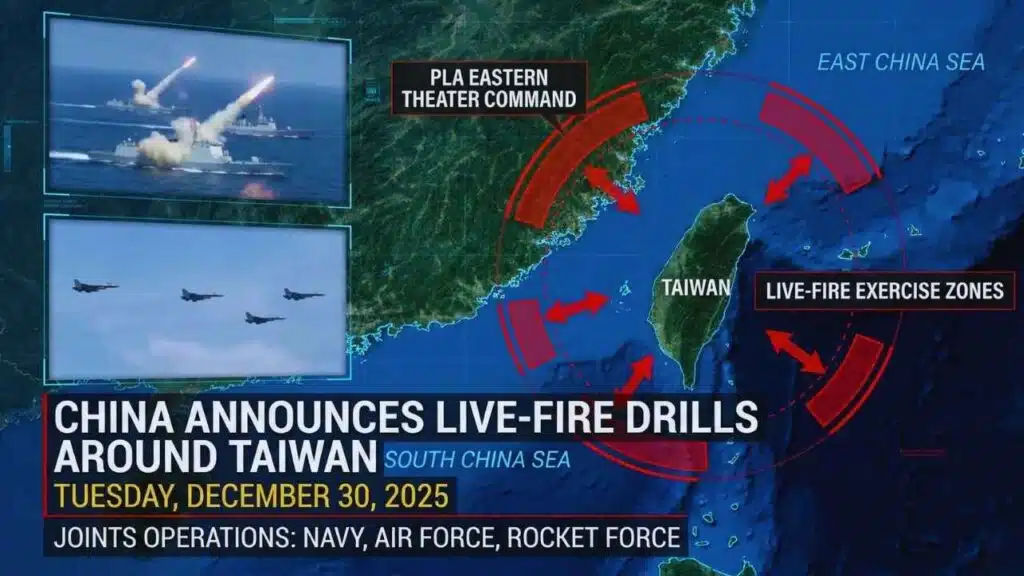 China live fire drills around Taiwan