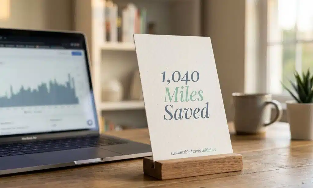 Conceptual visualization of miles saved by telecommuting one day a week