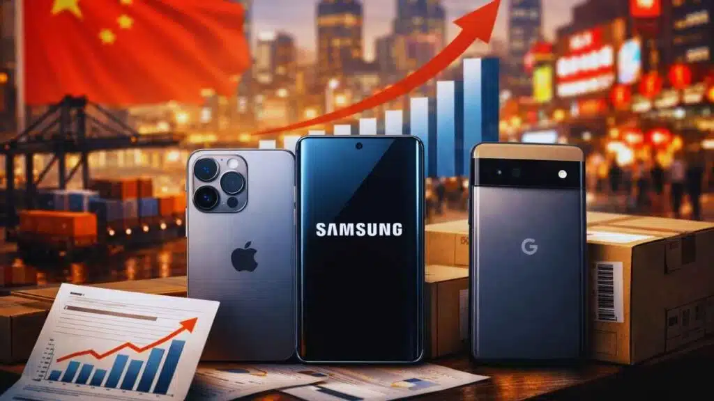 Foreign smartphone shipments in China