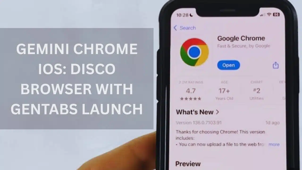 Google gemini chrome ios disco browser gentabs