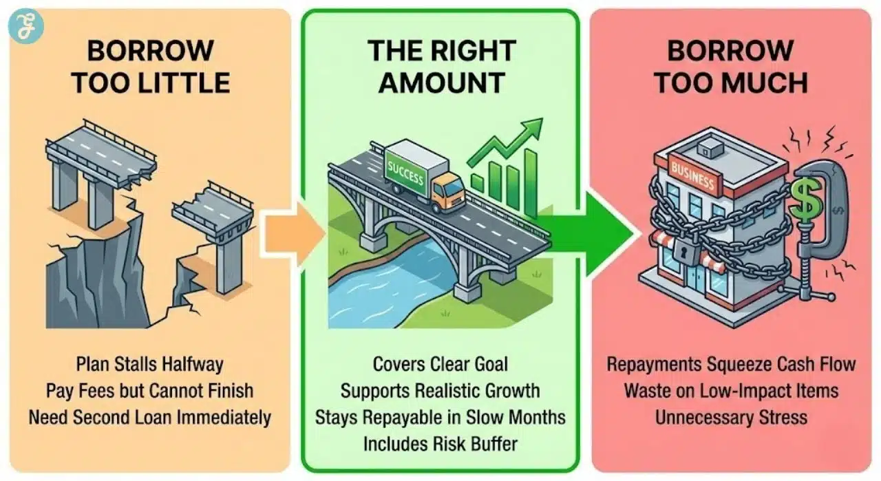 Infographic of risks involving overborrowing and underborrowing.