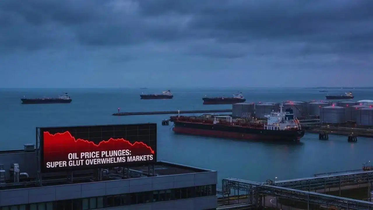 Oil Prices Fall as Super Glut Fears Overwhelm Global Markets