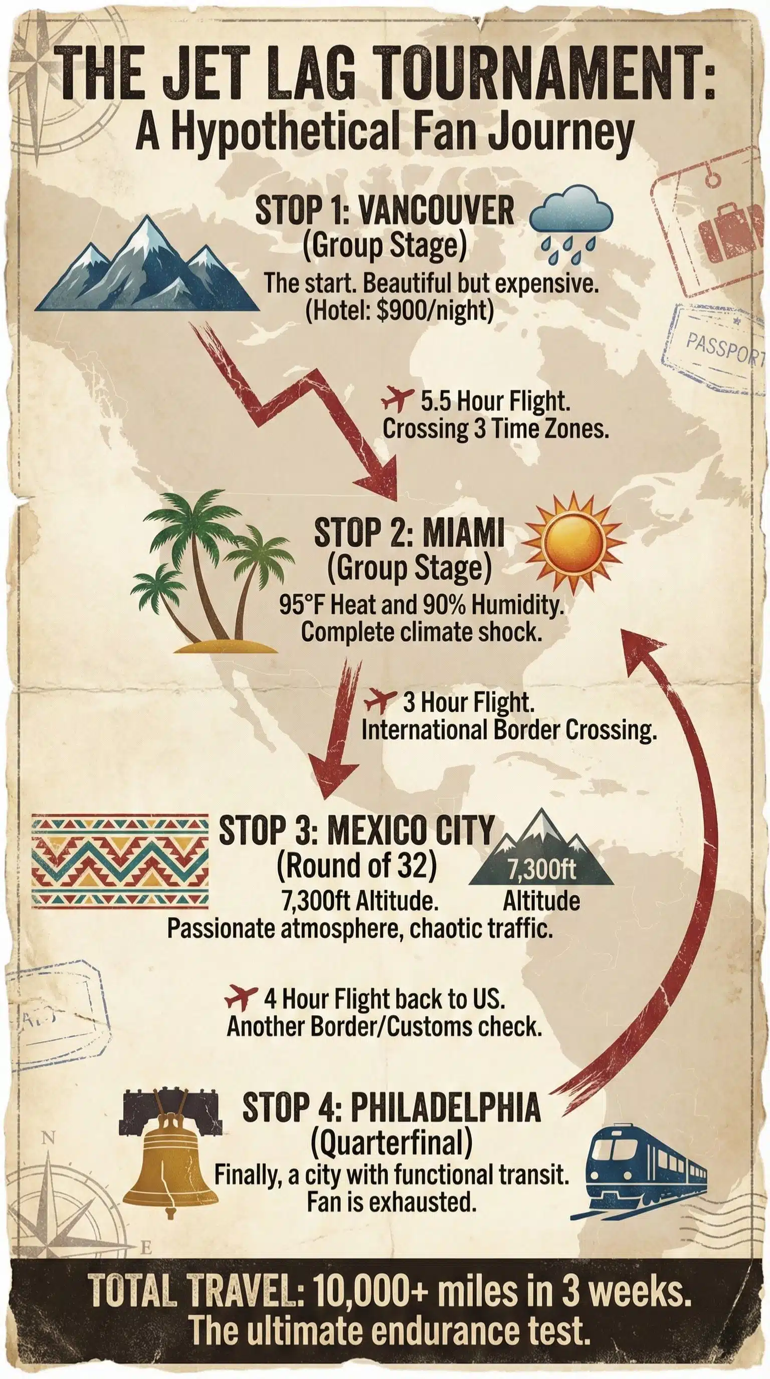 The Probable Jet Lag on FIFA World Cup 2026