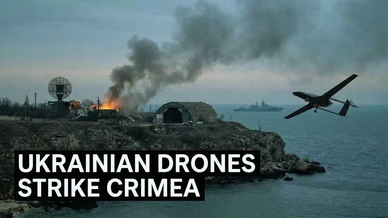 Ukrainian drones hit Russian sites in Crimea