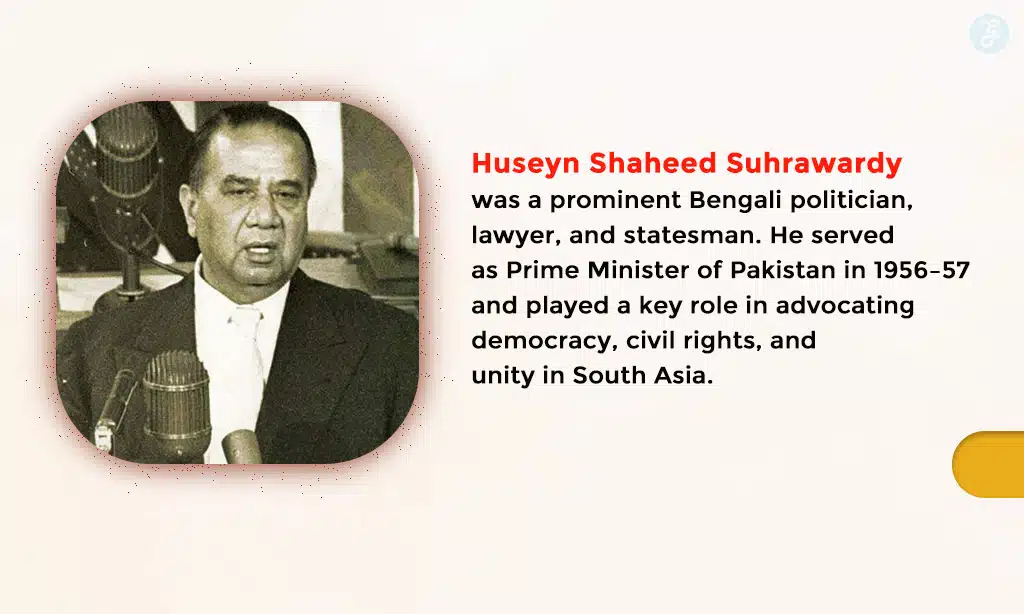Who is Huseyn Shaheed Suhrawardy