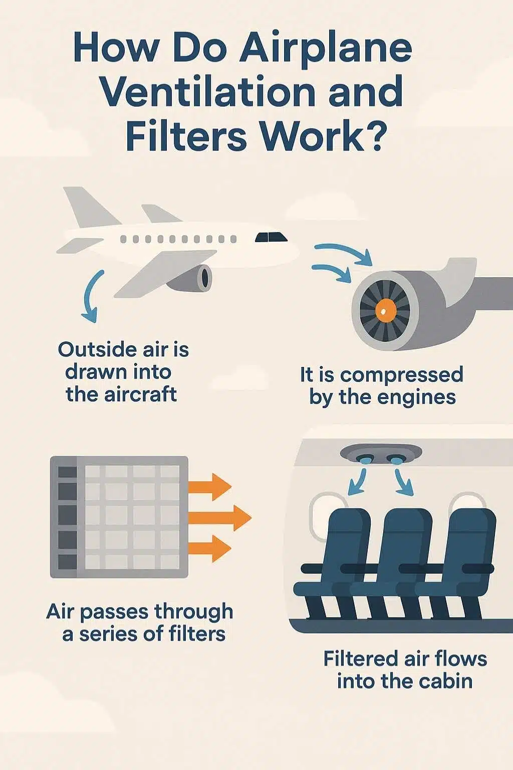 how airplane ventilation and filters work