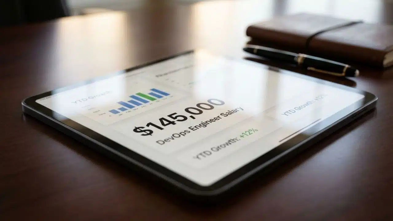 Close-up of a digital report highlighting the high salary costs for DevOps engineers