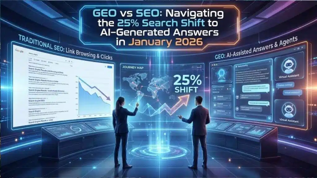 GEO vs SEO Navigating the 25% Search Shift to AI-Generated Answers in January 2026