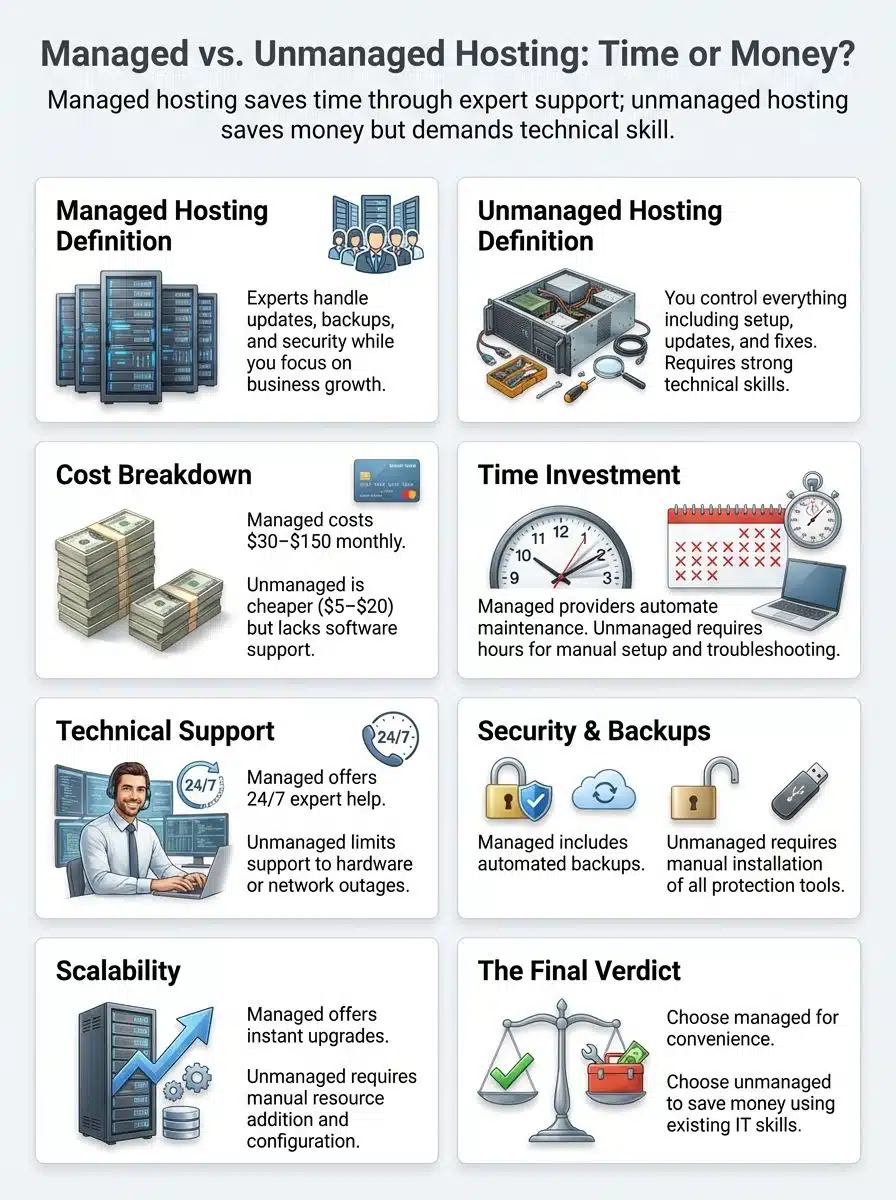 Managed Hosting vs Unmanaged key differences