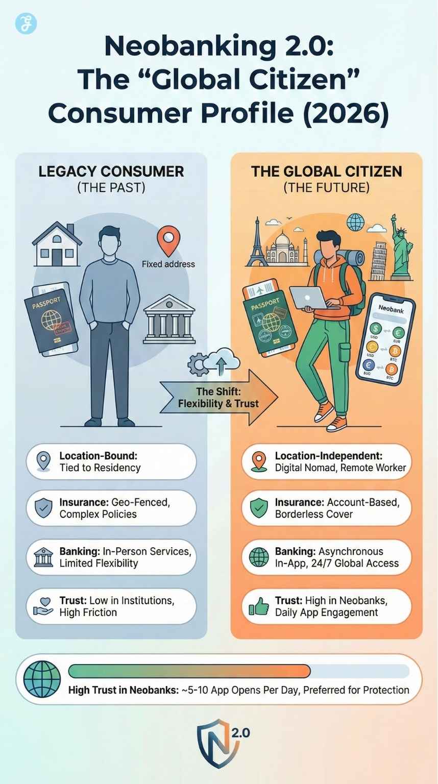 Neobanking 2.0 Global Borderless Insurance customer profile