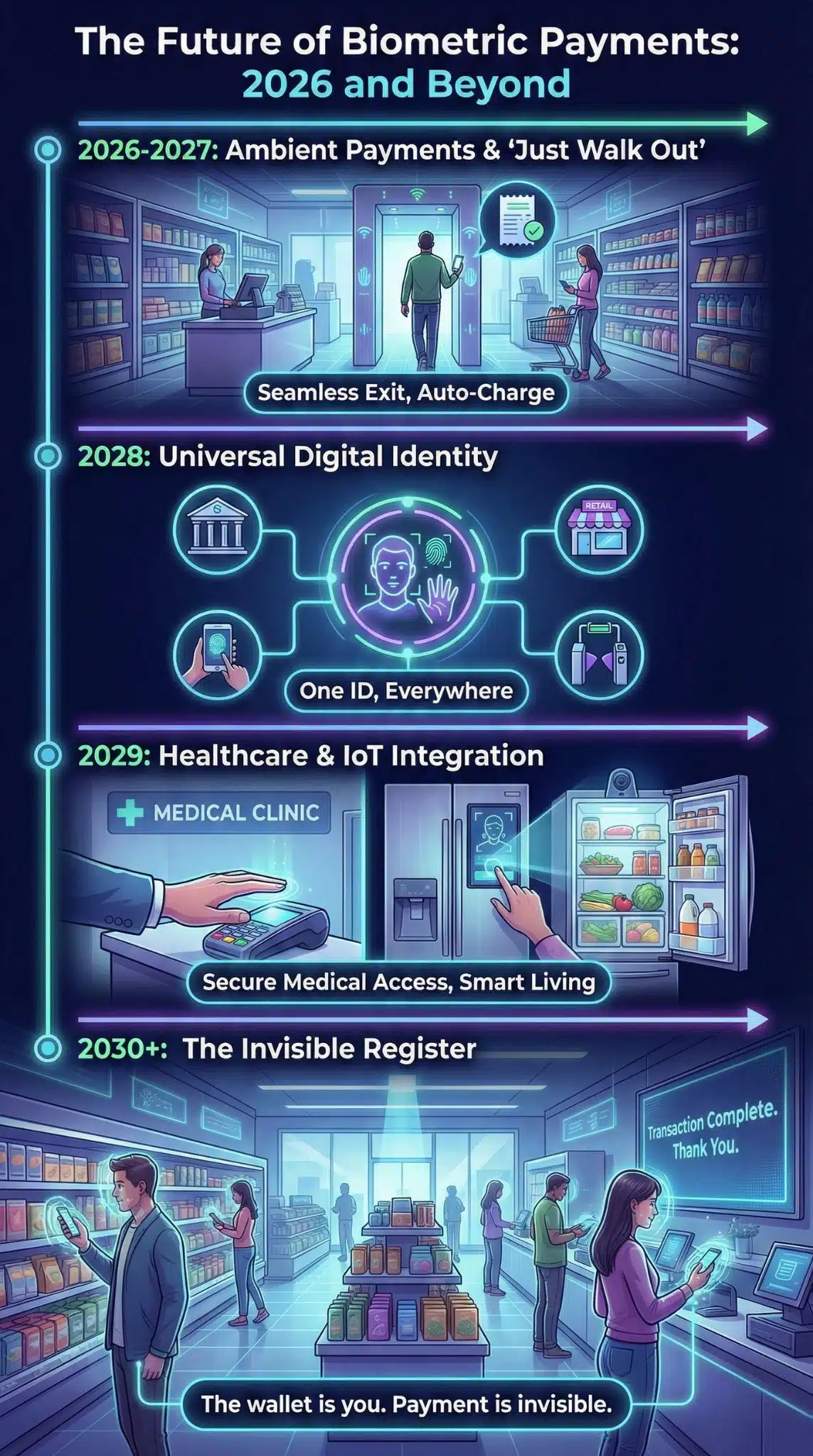 Biometric payments at the register