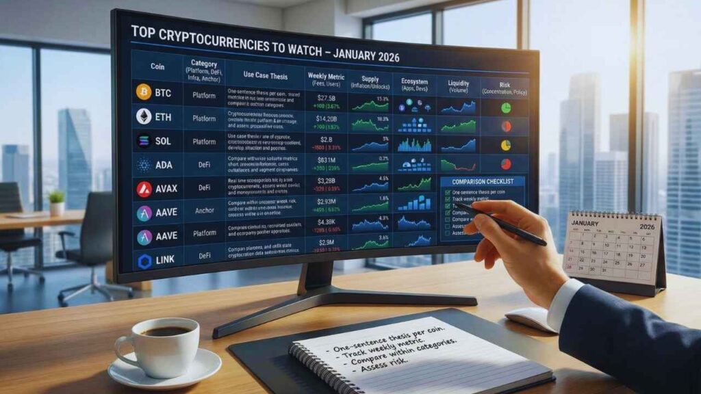 Top Cryptocurrencies To Watch In January 2026: How To Compare Coins Quickly?
