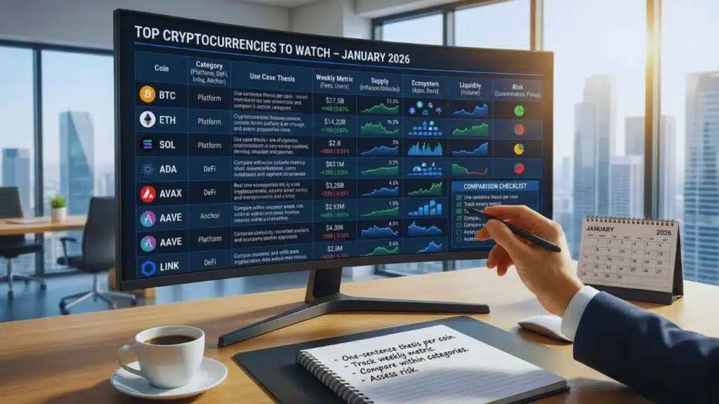 Top Cryptocurrencies To Watch In January 2026: How To Compare Coins Quickly?