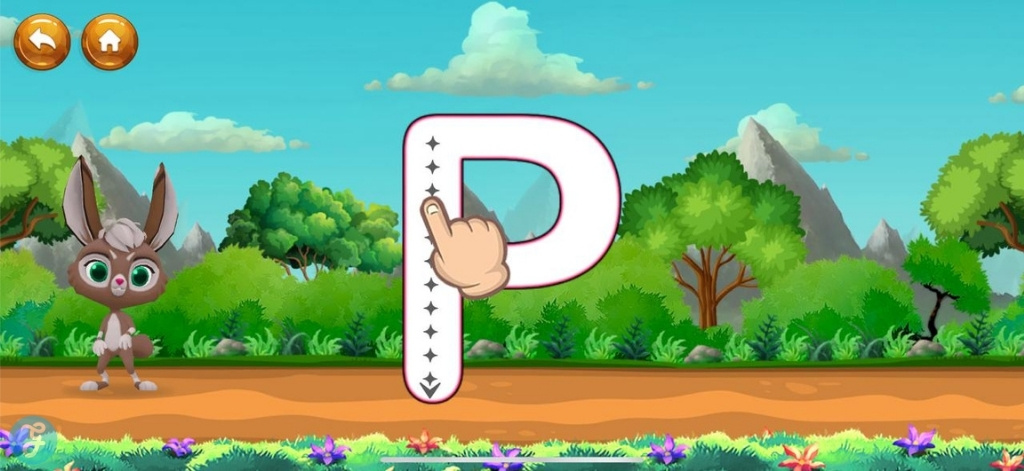 Tracing the letter Uppercase P