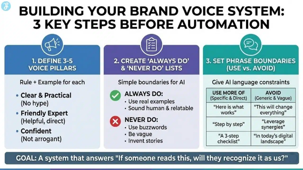 3-step guide to building a brand voice system before automating content creation with AI