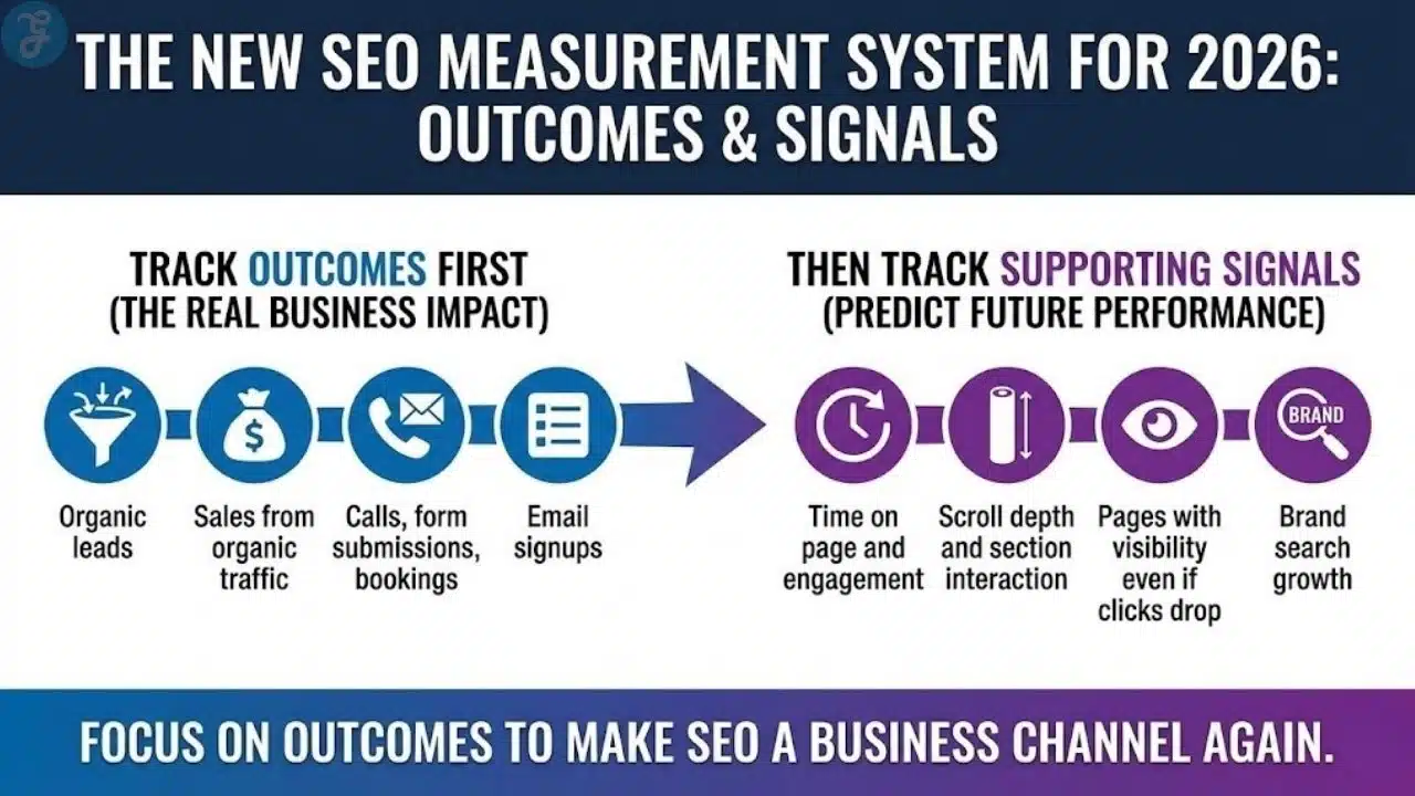 Comparison chart showing Old SEO focus on keywords and traffic versus New SEO focus on intent, usefulness, and conversions.