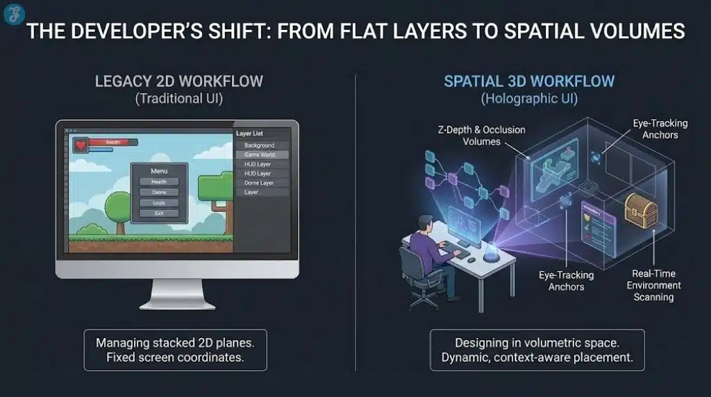 Infographic of the developer pipeline for creating holographic occlusion and 3D menus.
