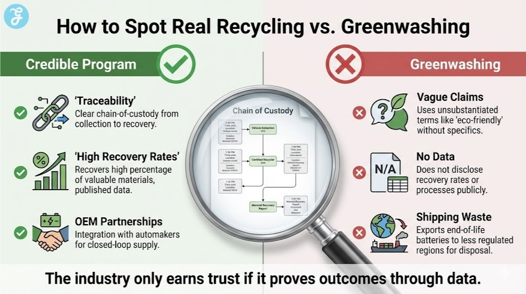 A buyer's guide scorecard for green technology, listing criteria like durability, repairability, and supply chain transparency.