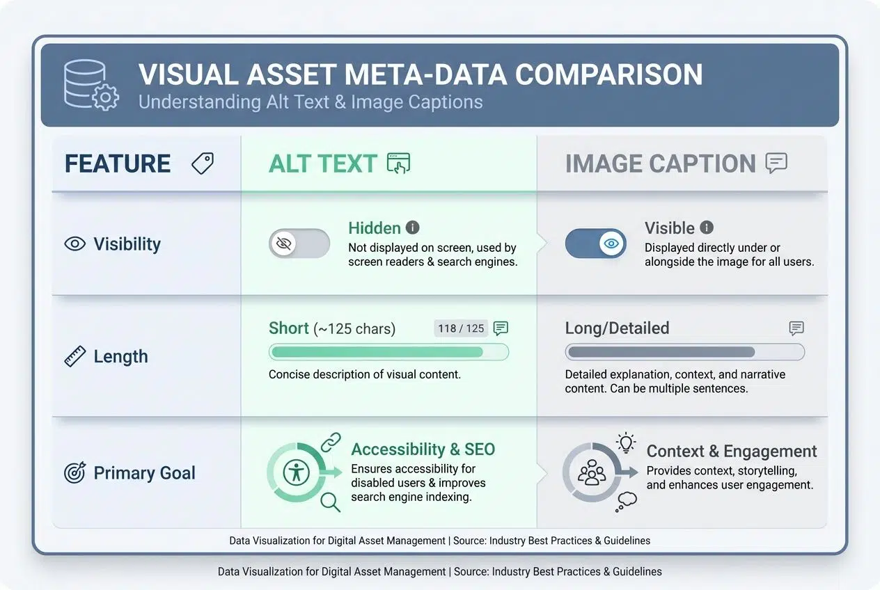 Difference between alt text and image description