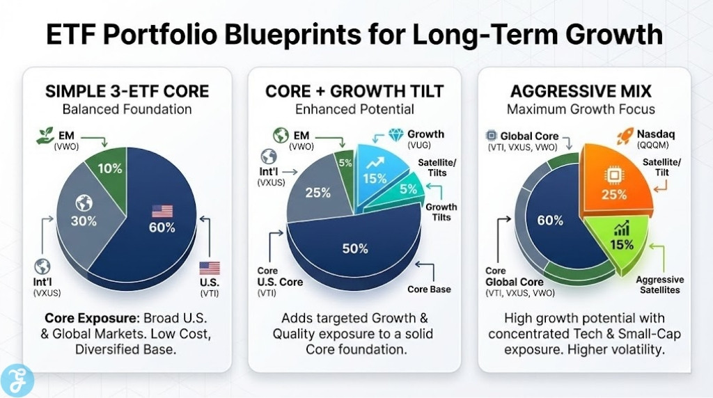 A visual breakdown of the three portfolio strategies mentioned in the article