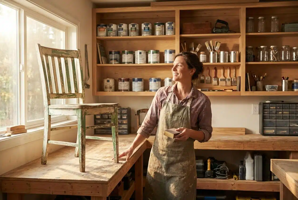 Experiment with paint and finishes upcycling furniture