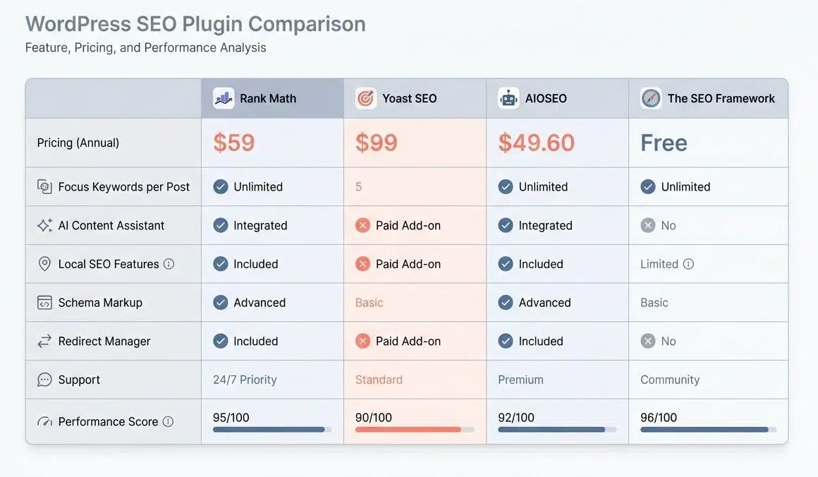 Factors to consider when selecting an SEO plugin