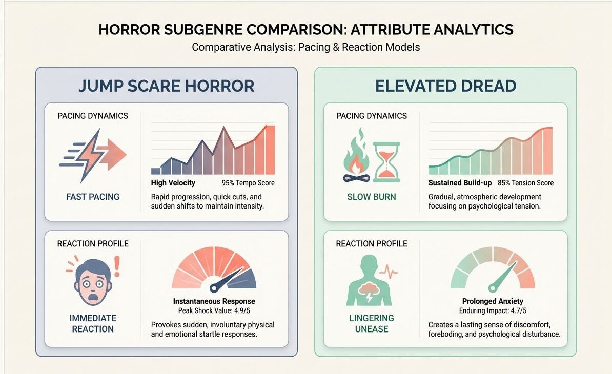 Immediate reaction vs. lingering unease rise of jump scares
