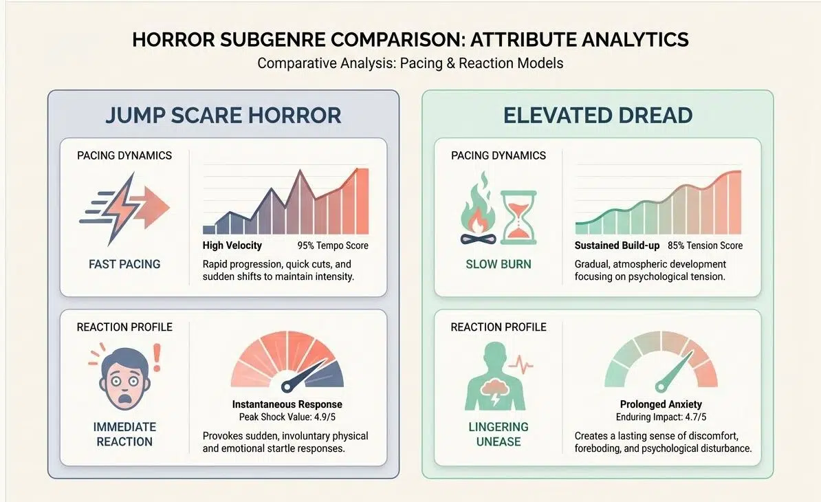 Immediate reaction vs. lingering unease rise of jump scares